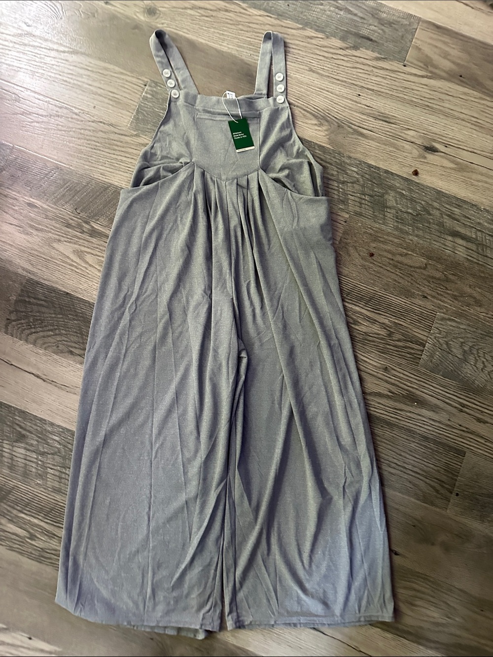 Halara NWT Wide-Leg Jumpsuit with Buttoned Straps - Light Gray women’s 3X - Picture 3 of 16